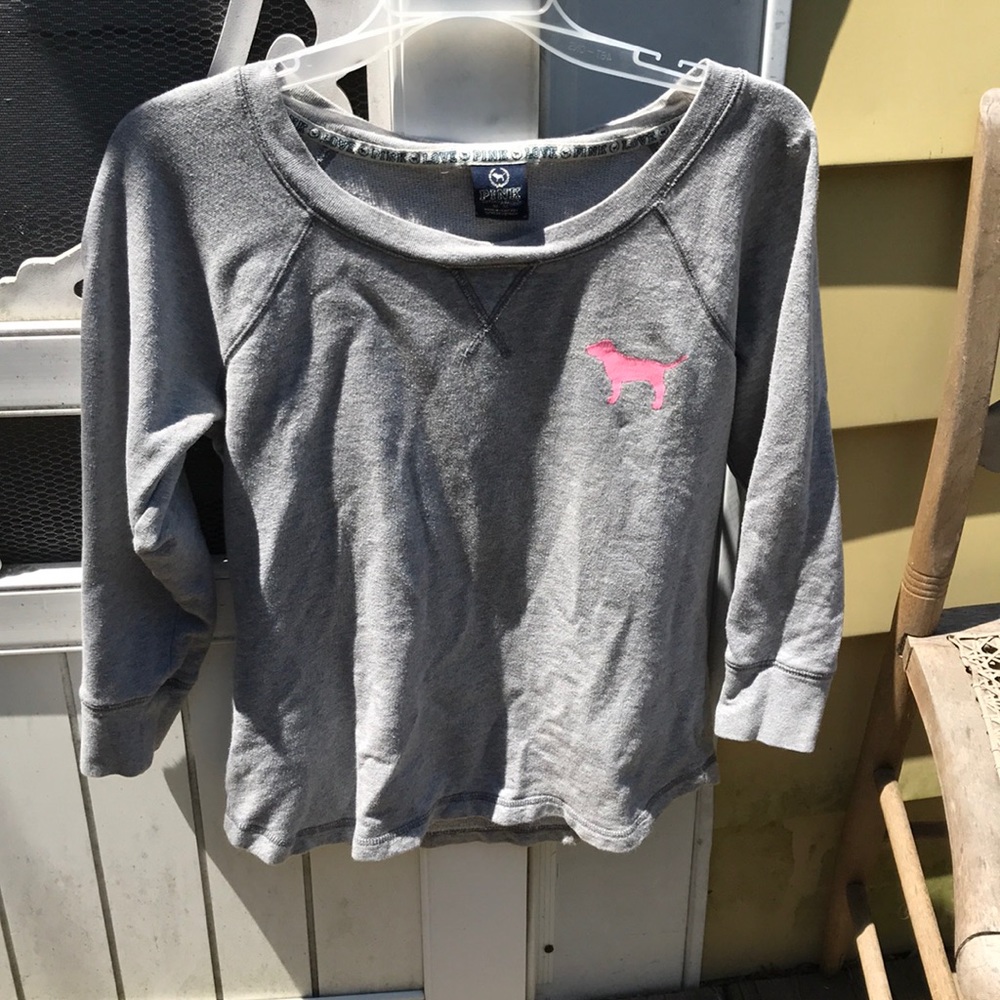 Pink Victoria Secret Gray lightweight sweatshirt